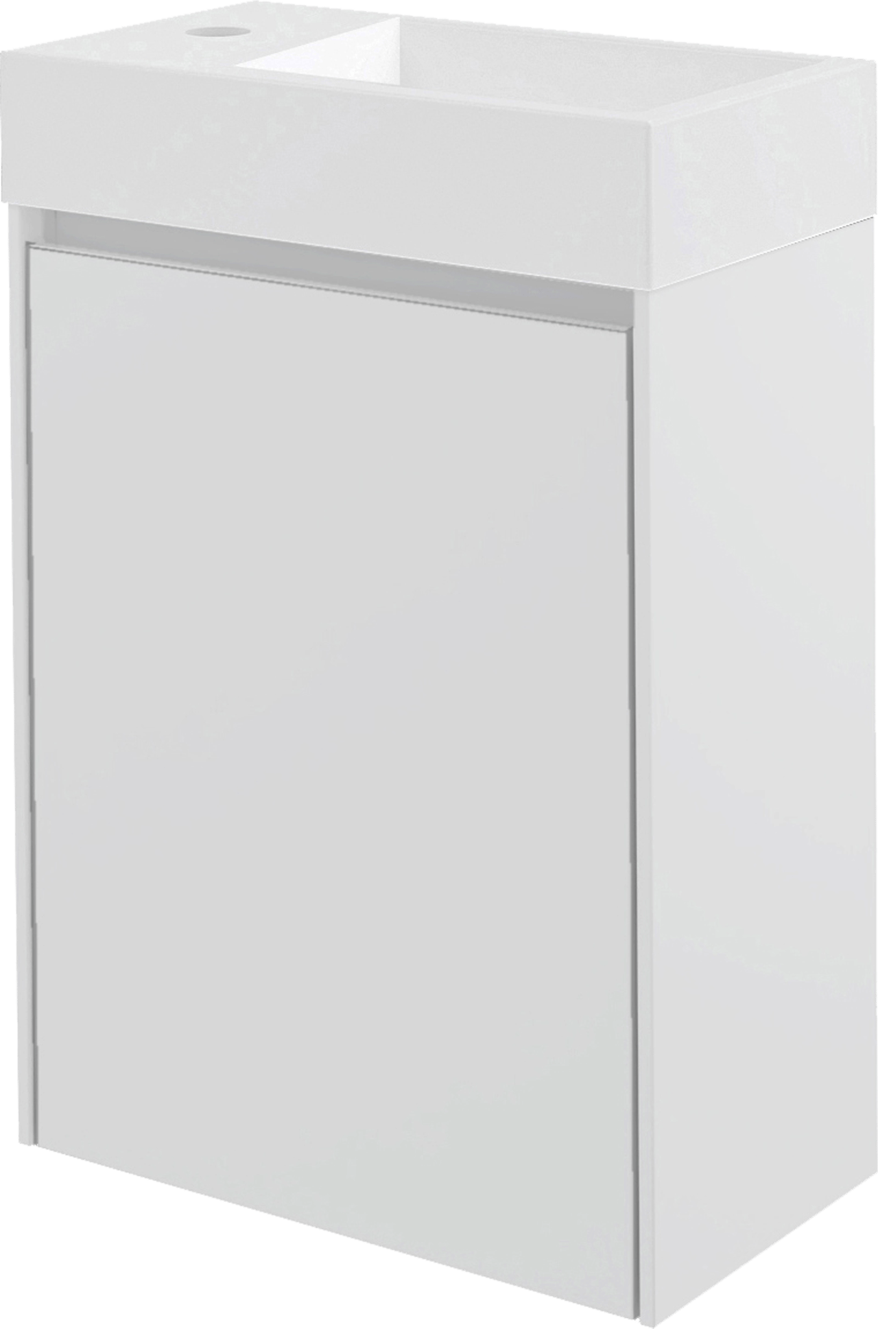 Storke Edge meuble wc suspendu 40 x 22 cm blanc mat avec Vida plan vasque en marbre composite brillant