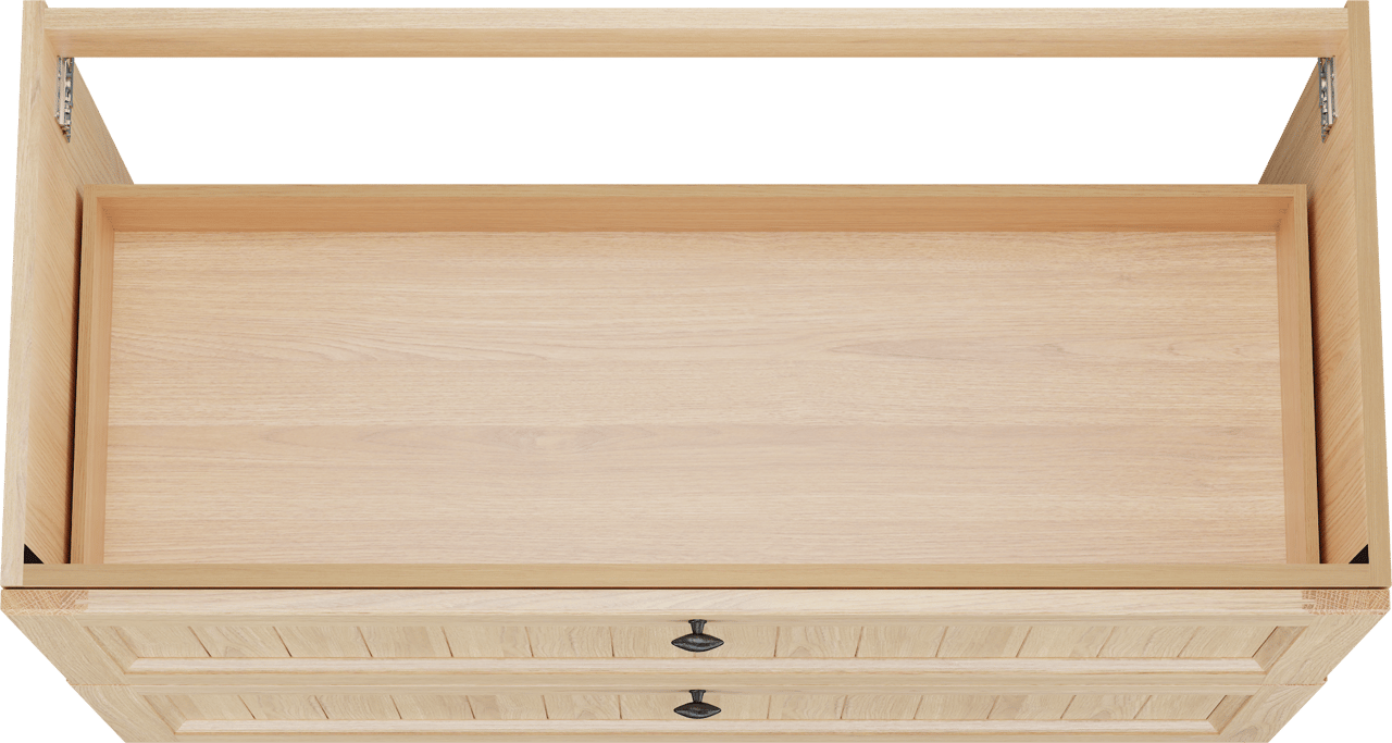 Balmani Lemon stehender Waschbeckenunterschrank: 120 x 55 cm, Naturbelassene Eiche Furnier, 2 Schubladen
