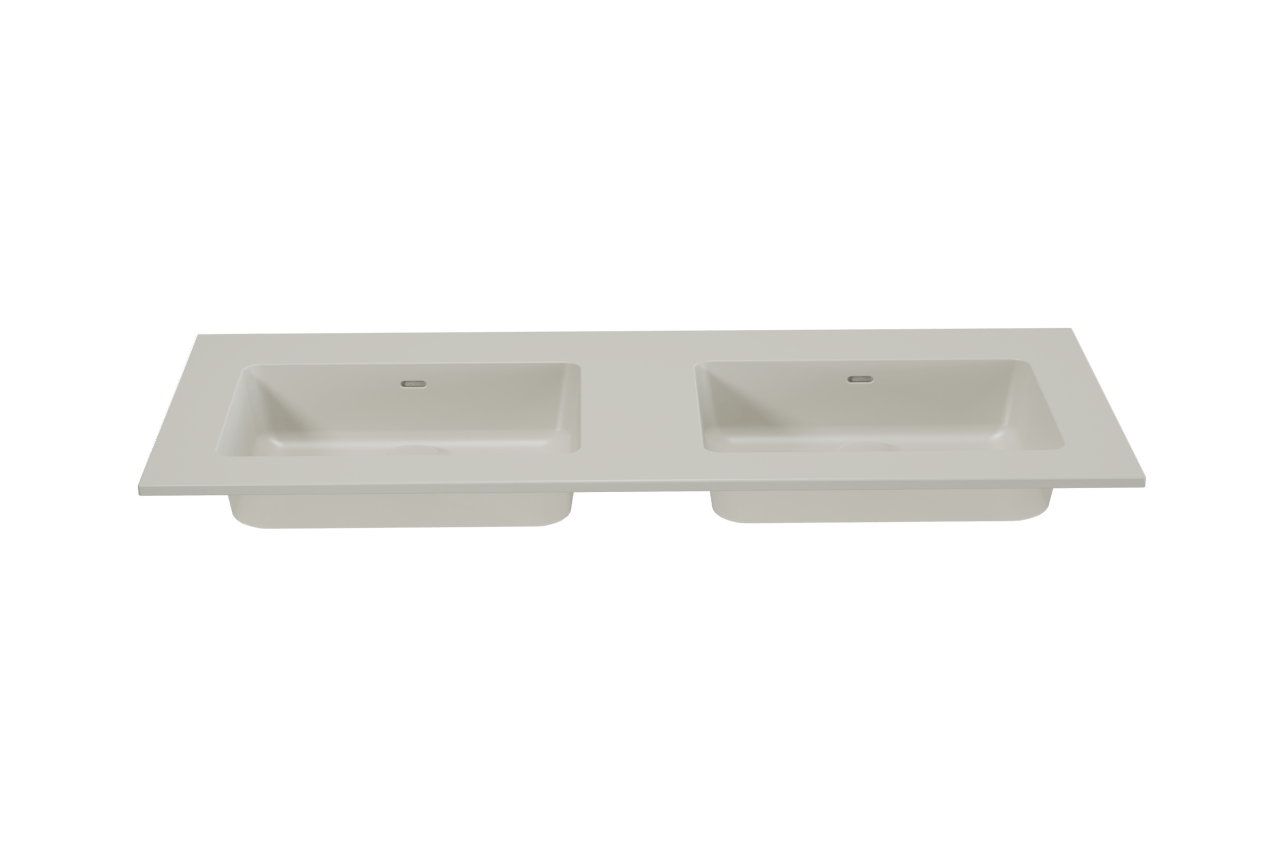 Storke Diva double vasque top solid soie grise matte 120 x 52 cm