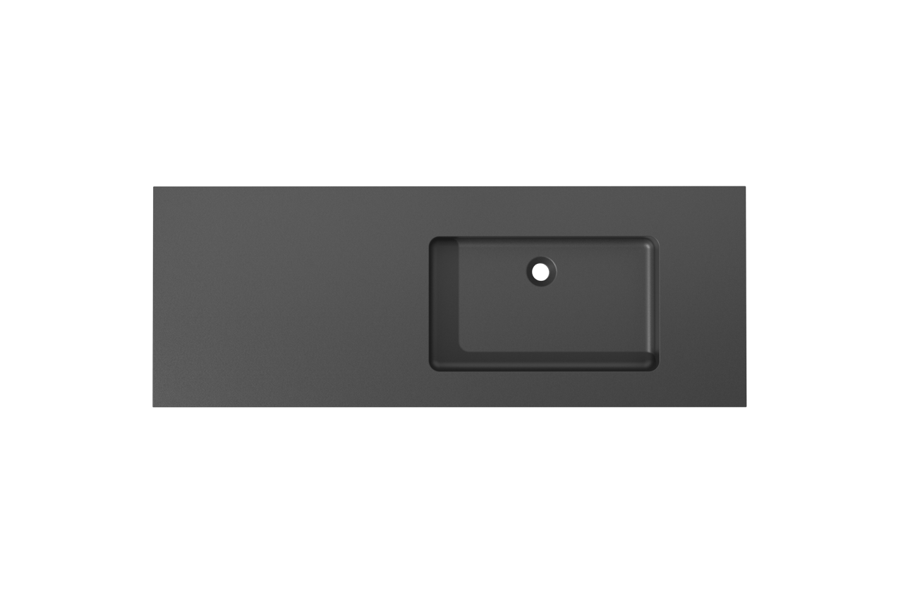 Storke Scuro asymmetrisch rechtse wastafel mat kwarts 140 x 52 cm combinatie kast 45 cm