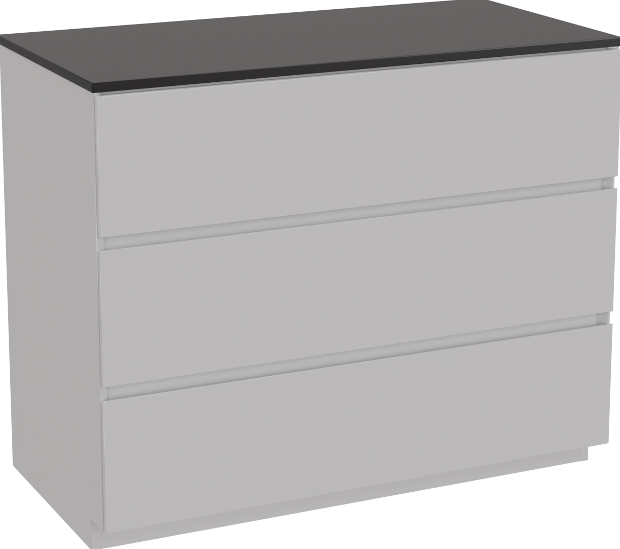 Storke Edge freistehendes Möbelstück Set: 105 x 52 cm, Weiß glänzend, mit Panton Einzel Waschtischplatte, Pulverbeschichtetes MDF Schwarz matt