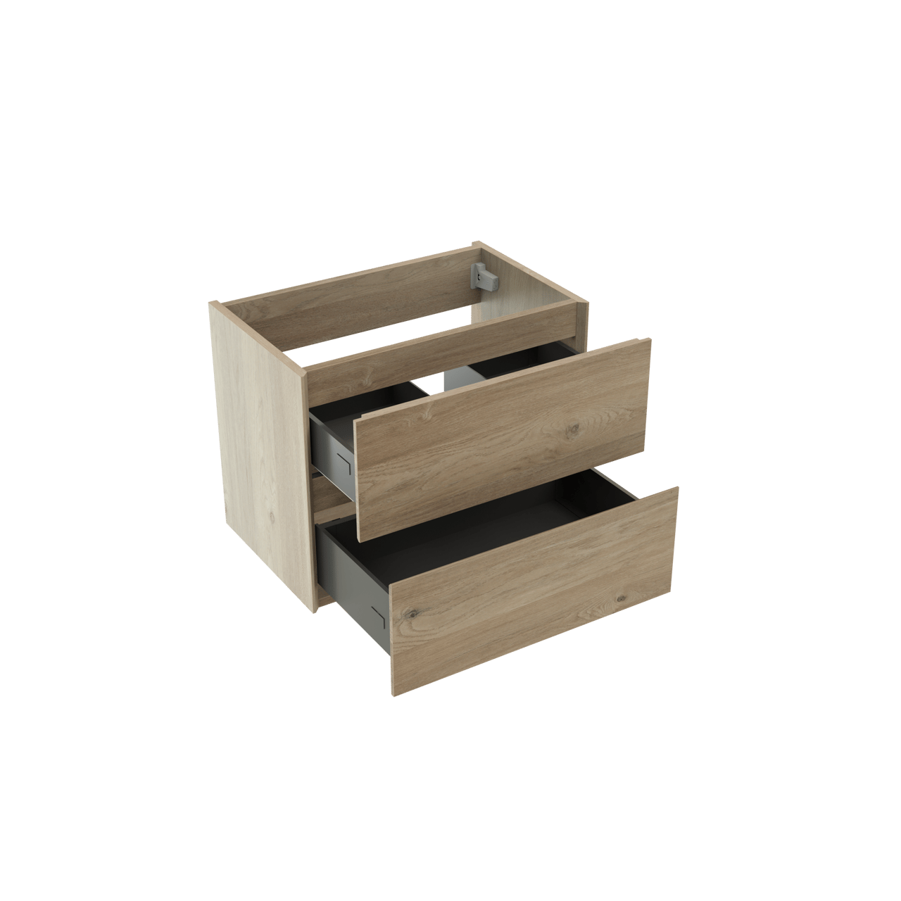 Storke Edge meuble sous-lavabo suspendu 60 x 40 cm chêne brut 2 tiroirs