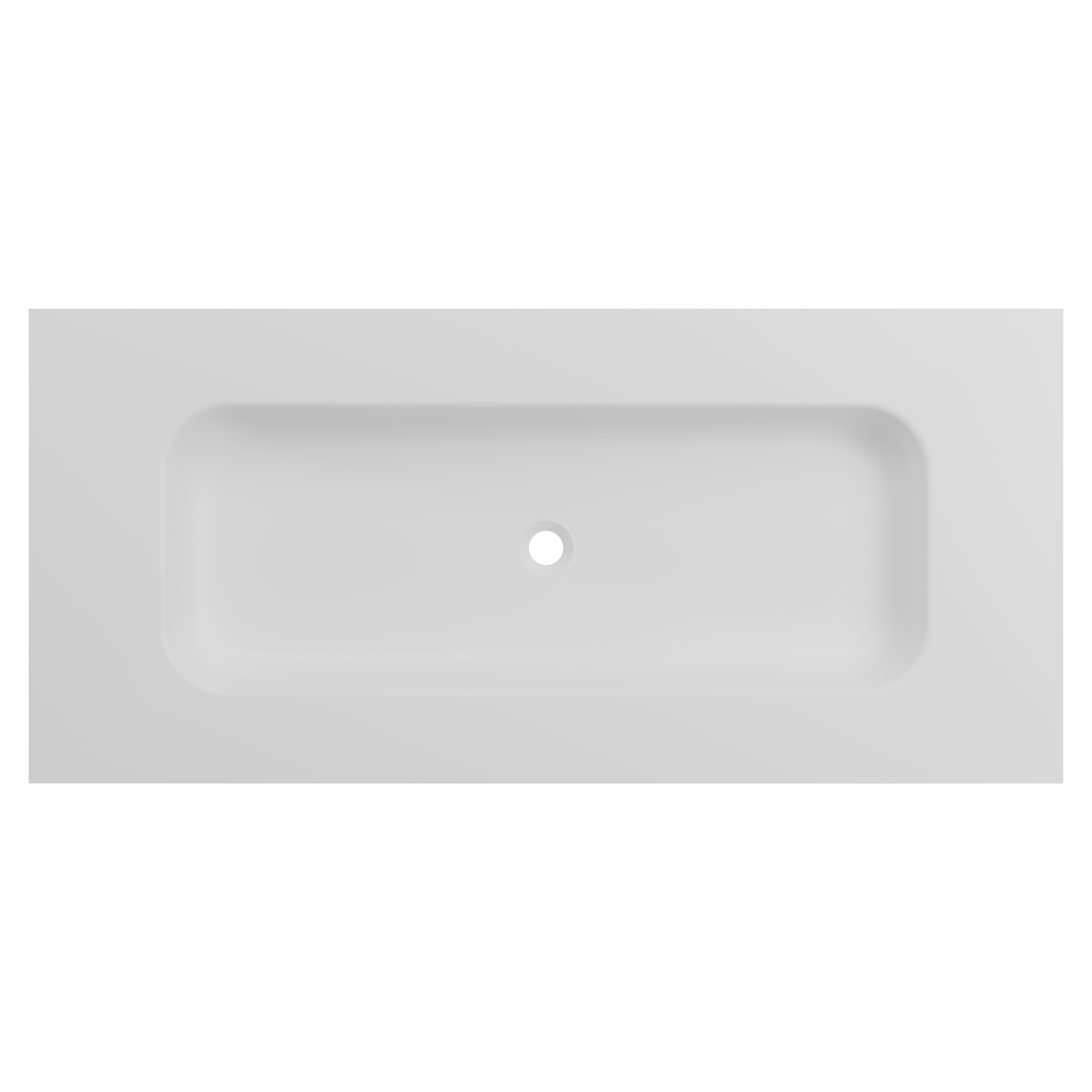 Balmani Eclips enkele wastafel mat witte Solid Surface 120 x 55 cm