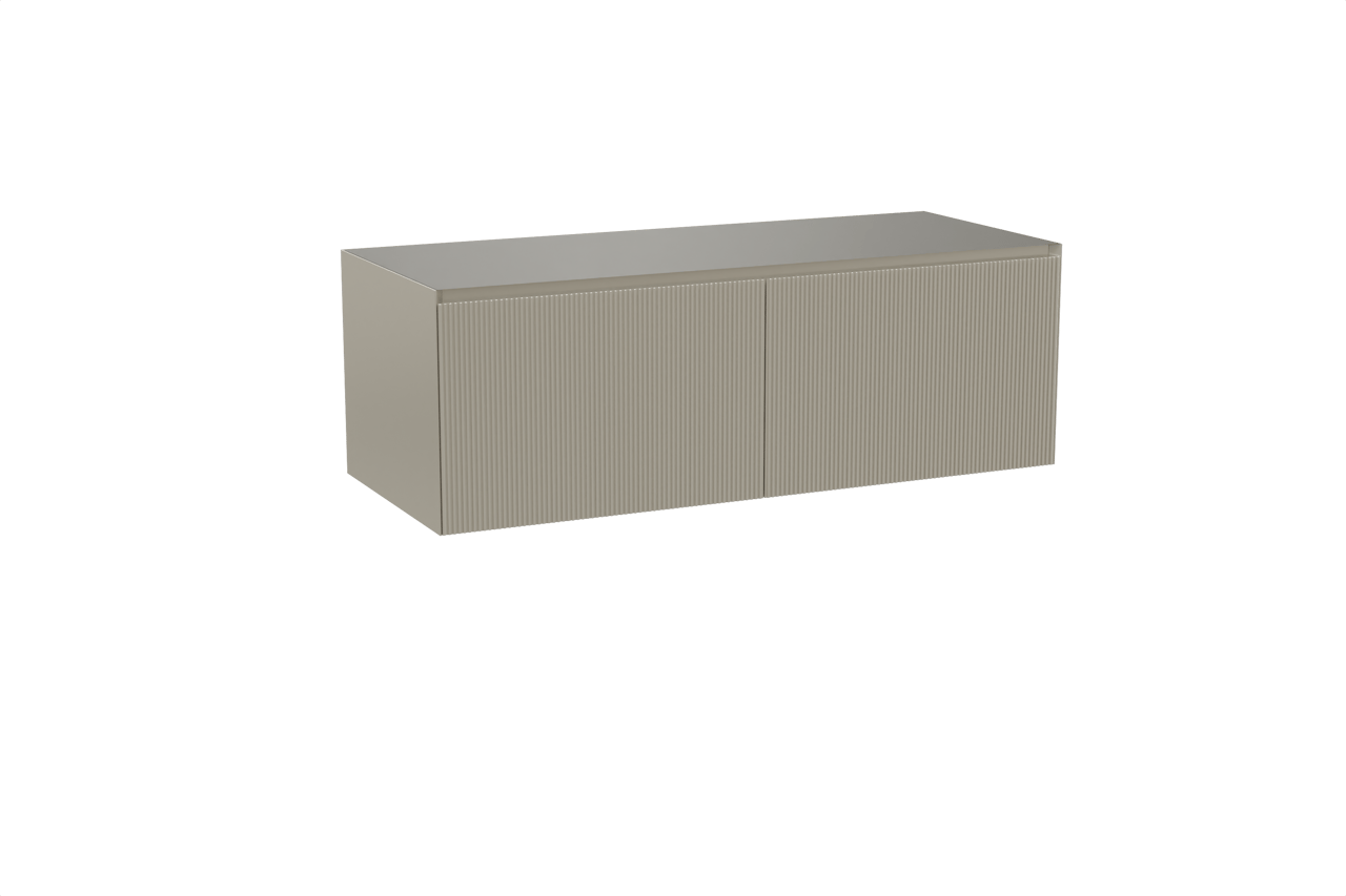 Balmani Fila by Mitra meuble sous-vasque suspendu 135 x 55 cm gris pierre 4 tiroirs