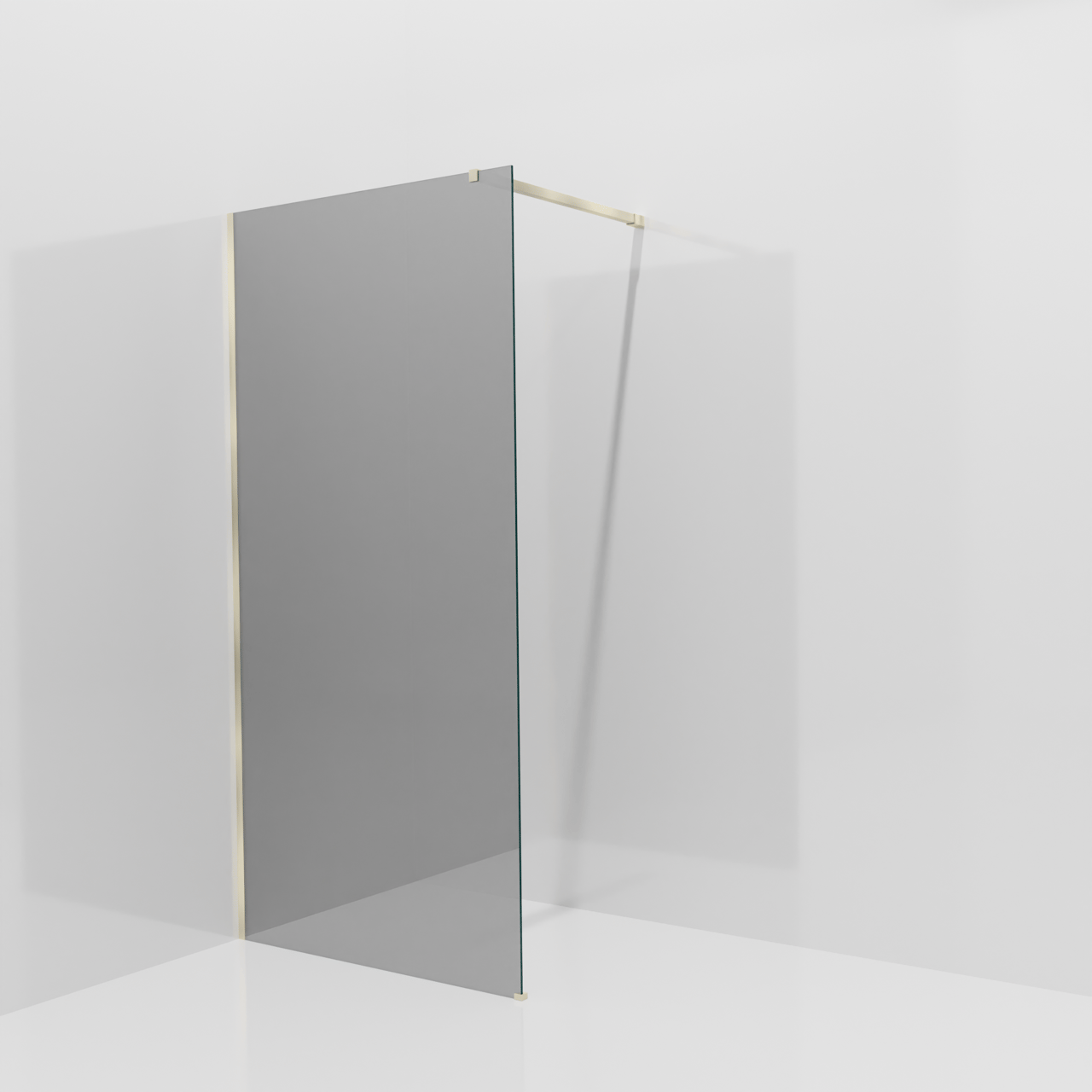 Balmani Modular douche à l'italienne: 100 x 200 cm, Miroir Reflex, Profil Brushed Champagne Gold