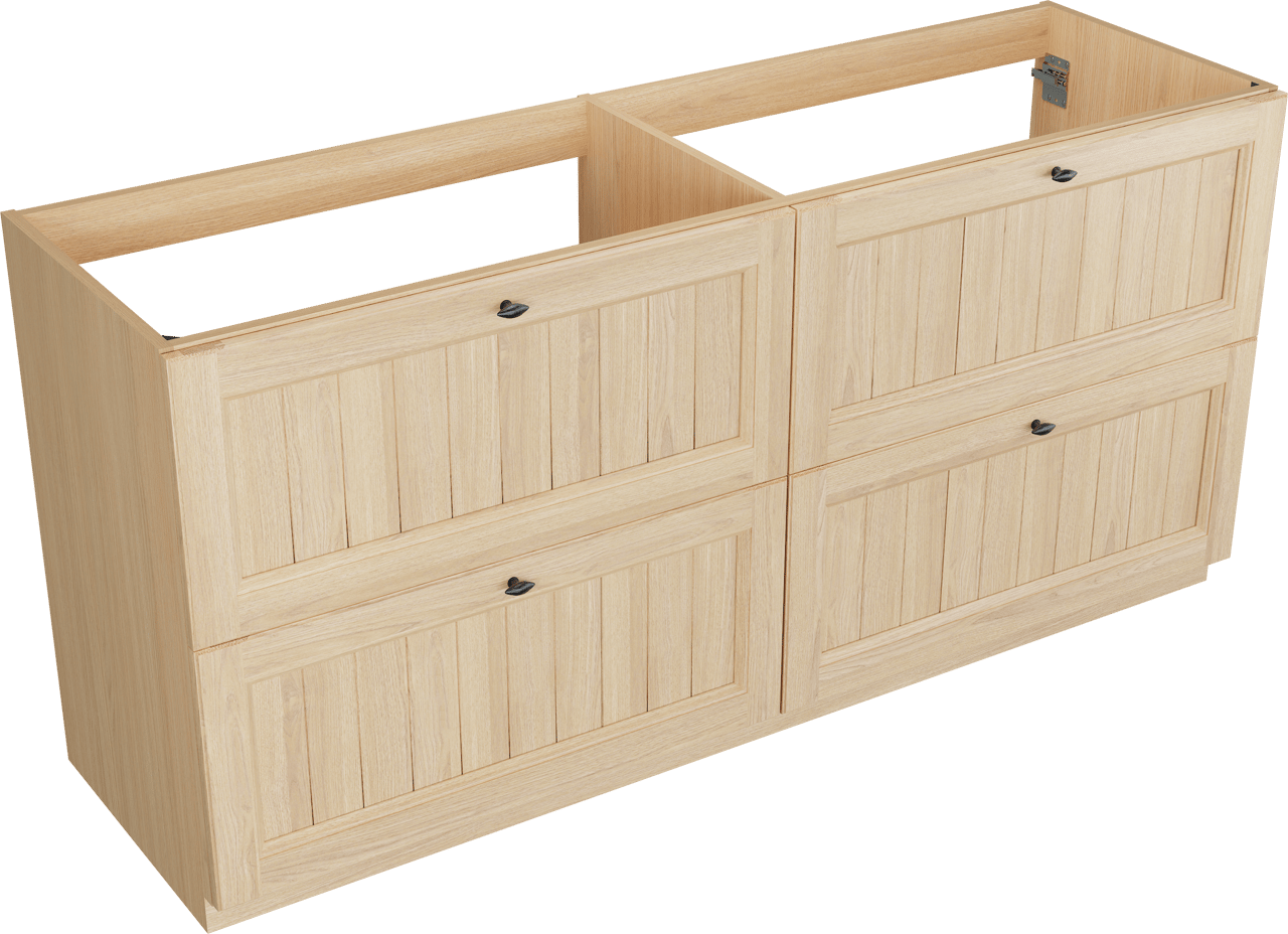 Balmani Lemon staande wastafelonderkast 180 x 55 cm Fineer natuur eik 4 lades