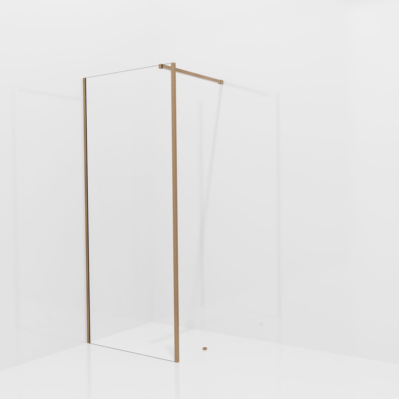 Balmani Modular inloopdouche met vaste zijwand: 90 x 200 cm, Helder glas met coating, Brushed Rosegold profielen