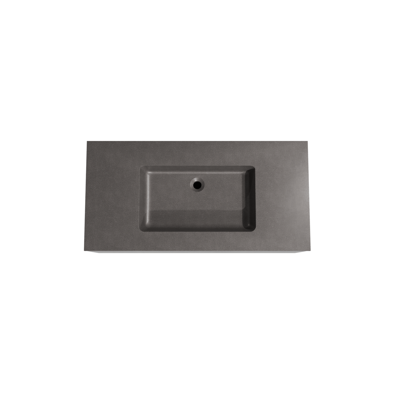 Storke Edge zwevend badmeubel 105 x 52 cm beton donkergrijs met Scuro enkele wastafel in kwarts mat zwart