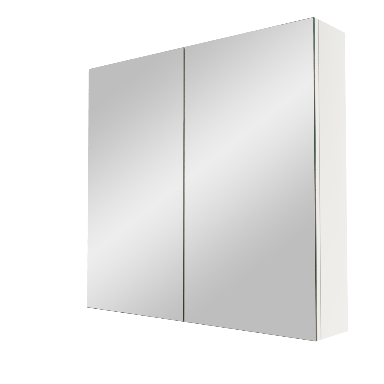 Linie Montro Spiegelschrank Bad: 80 x 75 cm, Weiß matt