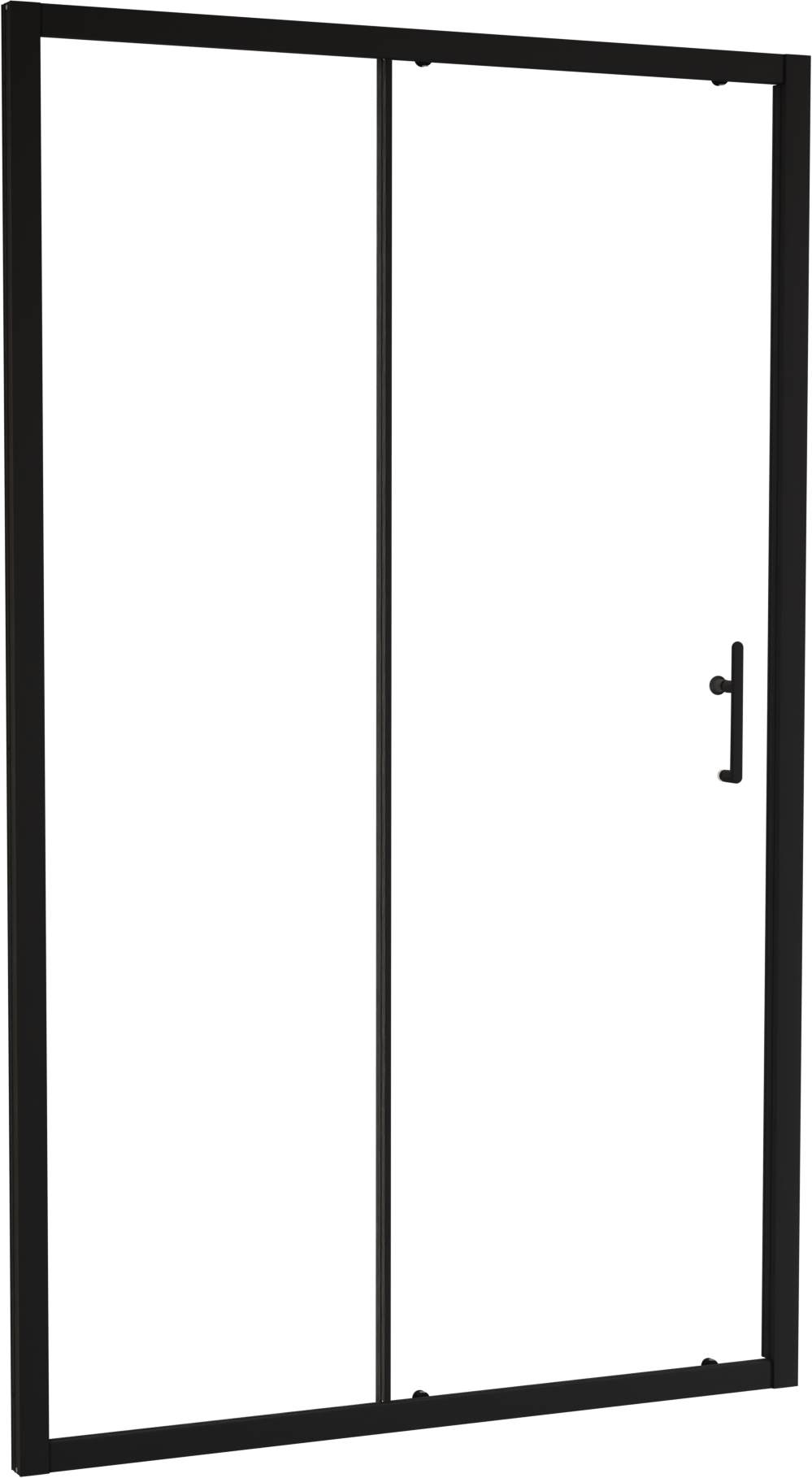 Linie Cadiz porte coulissante 120 cm x 190 cm verre transparent profil noir mat