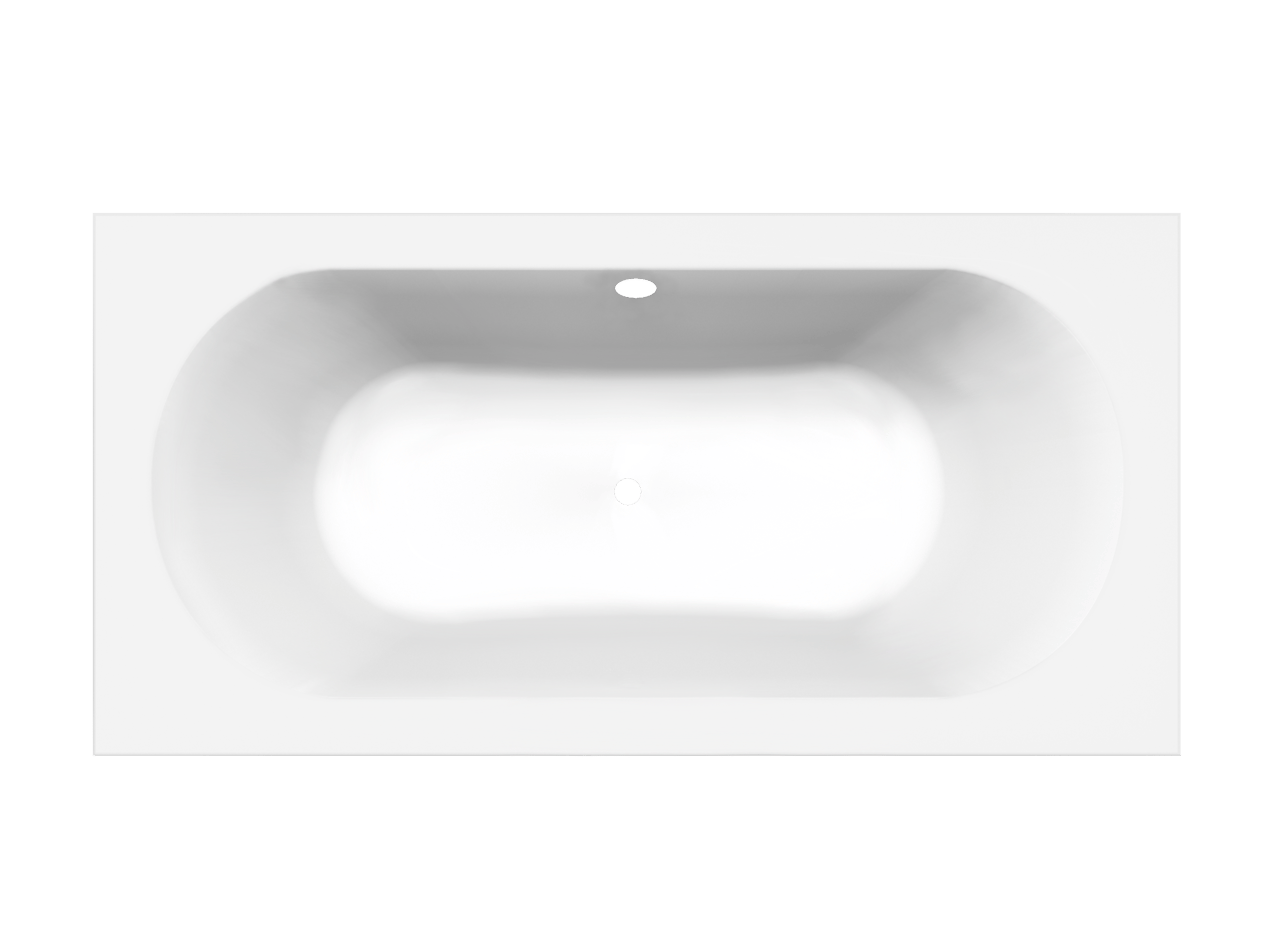 Luca Varess Rosala 2-Personen-Einbaubadewanne: 180 x 90 cm, Acryl, Weiß mat