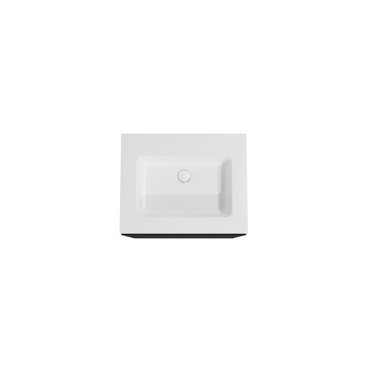 Storke Edge meuble salle de bains à poser 65 x 52 cm noir mat avec Mata plan simple en solid surface blanc mat