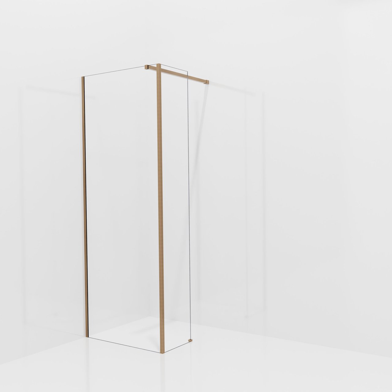 Balmani Modular inloopdouche met vaste zijwand: 80 x 200 cm, Helder glas, Brushed Rosegold profielen