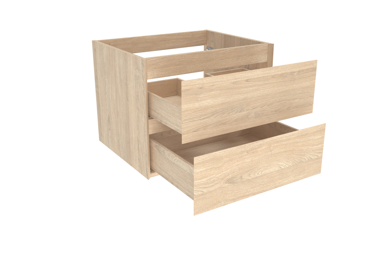 Balmani Mitra zwevende wastafelonderkast 67,5 x 55 cm fineer natuur eik 2 lades