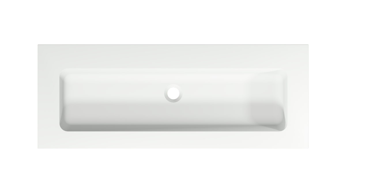 Storke Mata Einzelwaschtisch für 2 Armaturenlöcher, Solid Surface matt, 100 x 40 cm