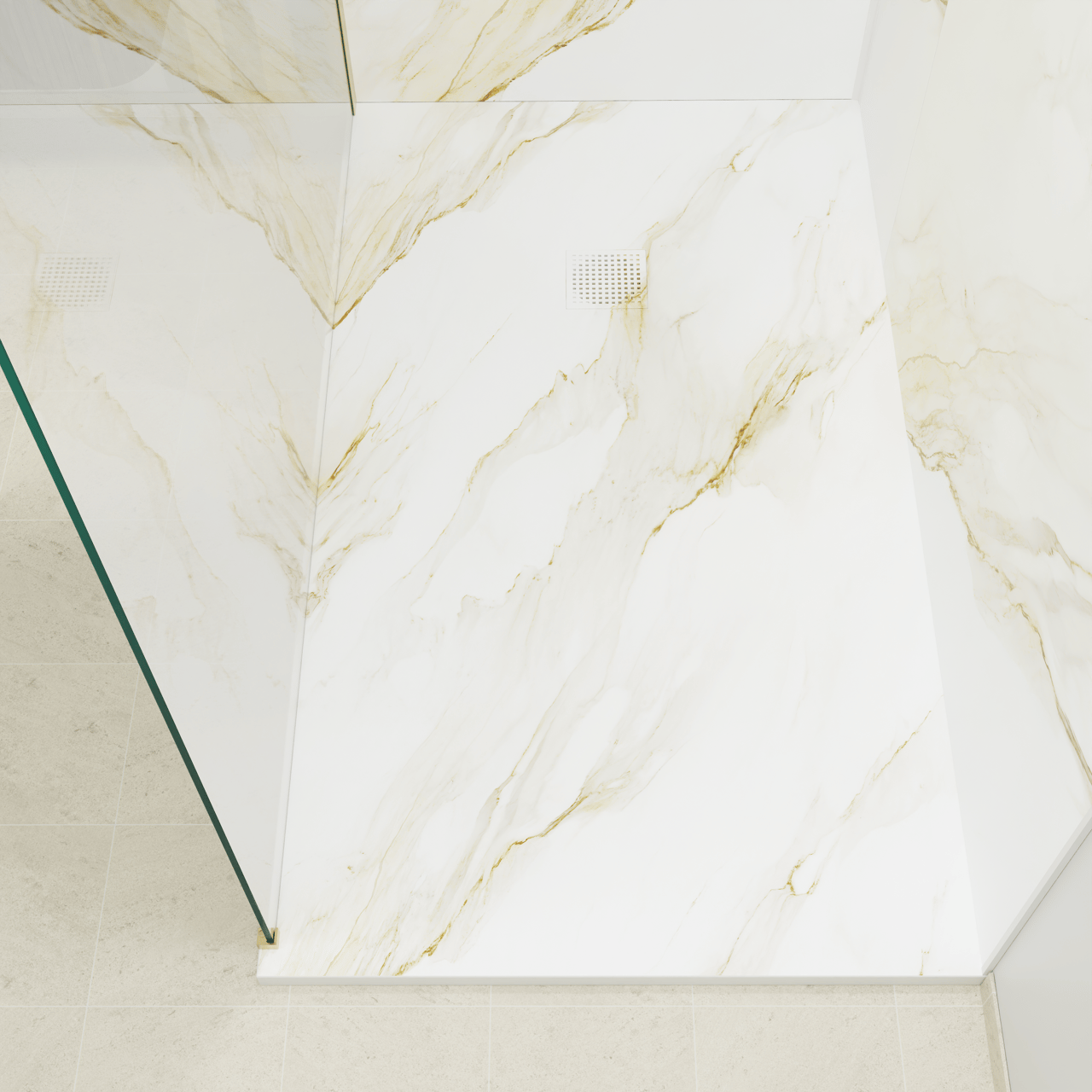 Luca Varess Suite douchebak 160 x 90 cm composietmarmer Marble Gold 