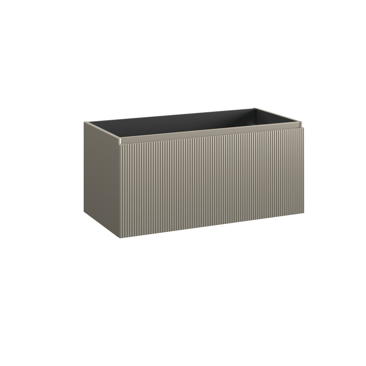 Storke Ribs meuble sous-lavabo suspendu 105 x 52 cm soie grise 2 tiroirs