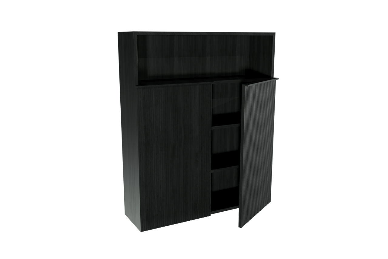 Balmani Forma zwevende badkamerkast zwarte eik 100 x 30 x 120 cm vert. sym. groef