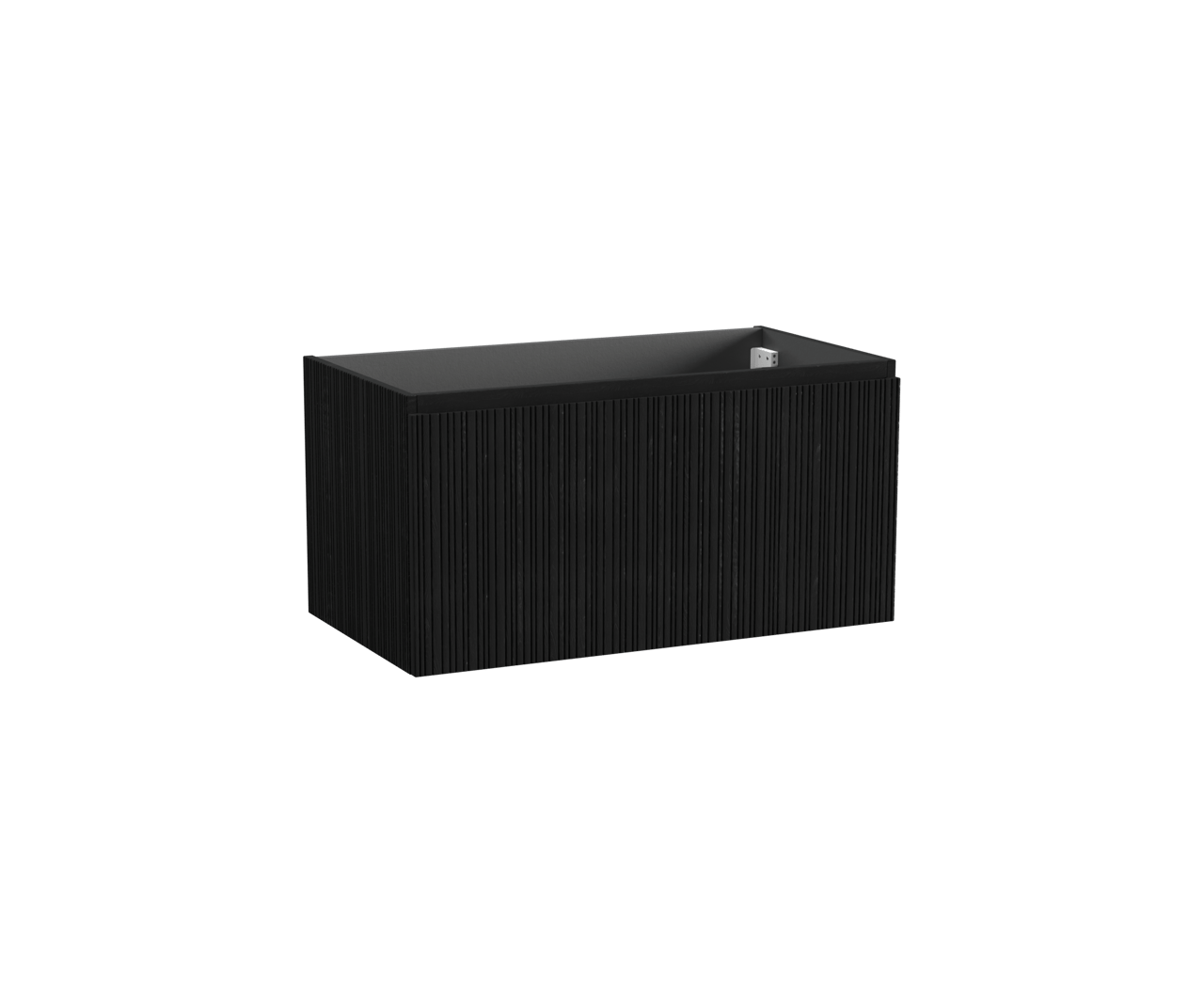 Storke Ribs hängender Waschbeckenunterschrank: 95 x 52 cm, Eiche Schwarz, 2 Schubladen