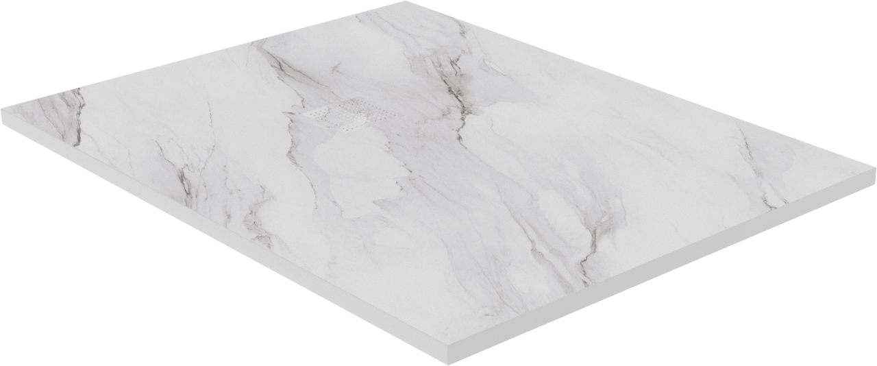 Luca Varess Suite receveur de douche 120 x 90 cm marbre composite Marble White 
