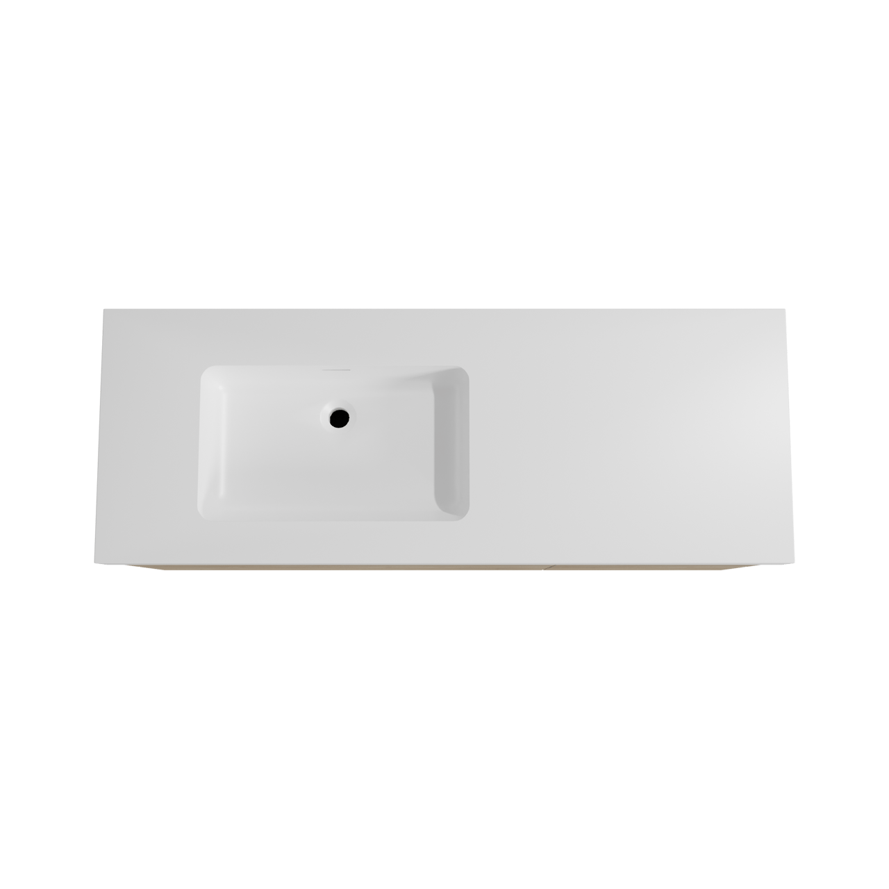 Storke Edge hängendes Möbelstück Set: 140 x 52 cm, Rohe Eiche, mit Mata High Waschtisch links, Solid Surface Weiß matt