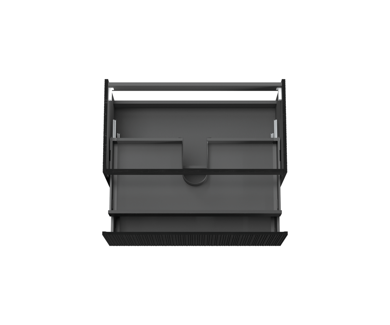 Storke Ribs hängender Waschbeckenunterschrank: 95 x 52 cm, Eiche Schwarz, 2 Schubladen