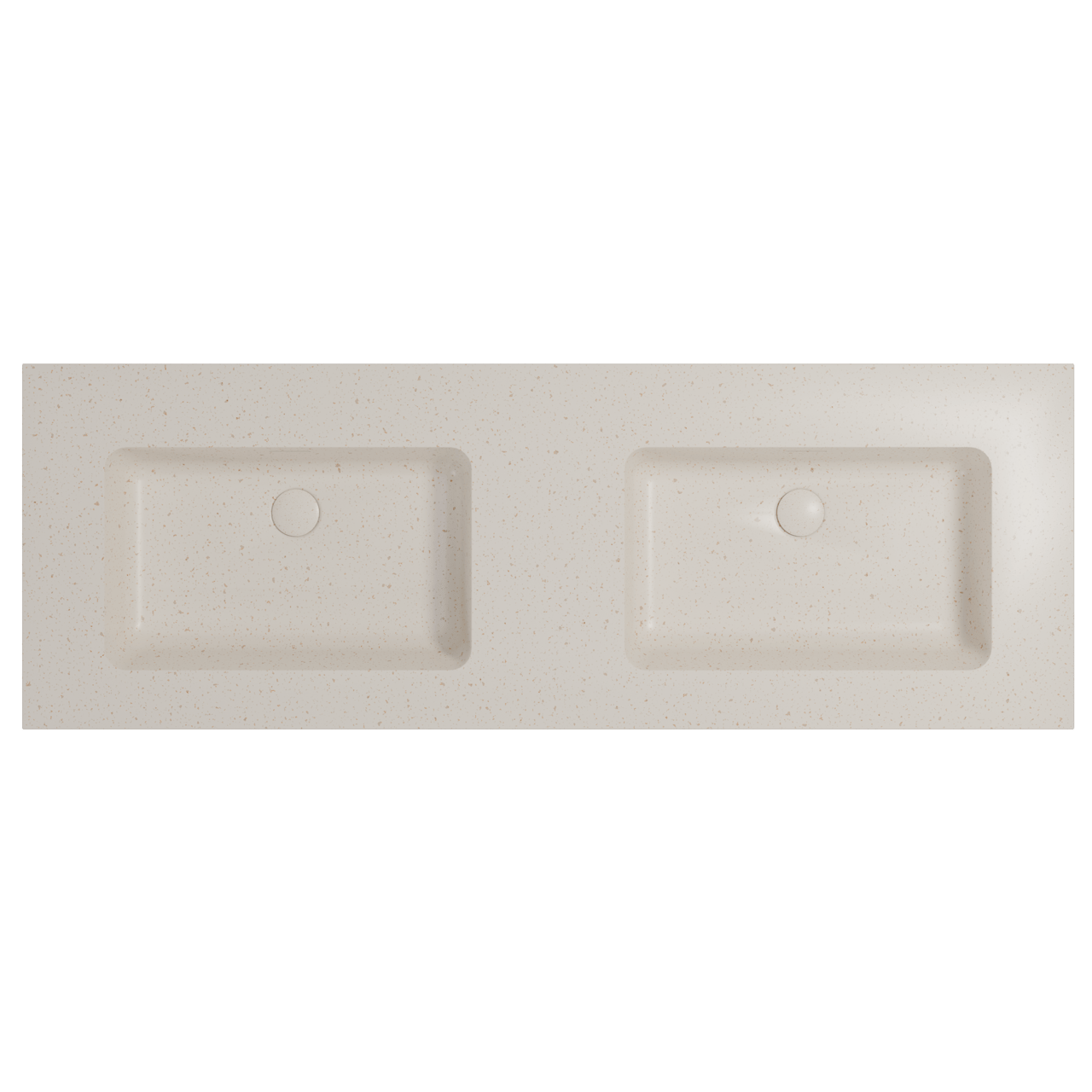 Storke Mata double vasque beige granite solid surface 150 x 52 cm, bonde incluse