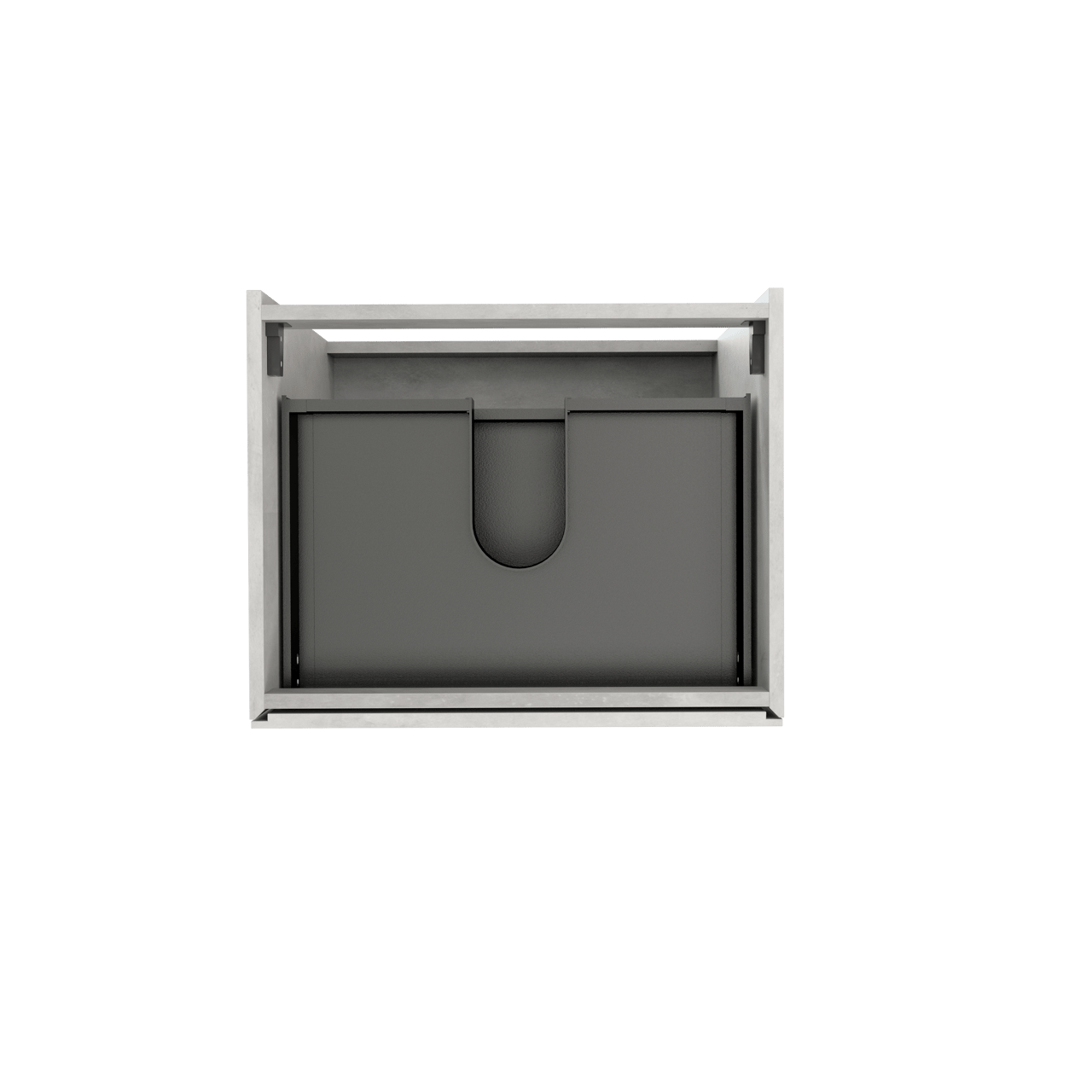 Storke Edge meuble sous-lavabo a poser 65 x 52 cm béton gris argent 3 tiroirs