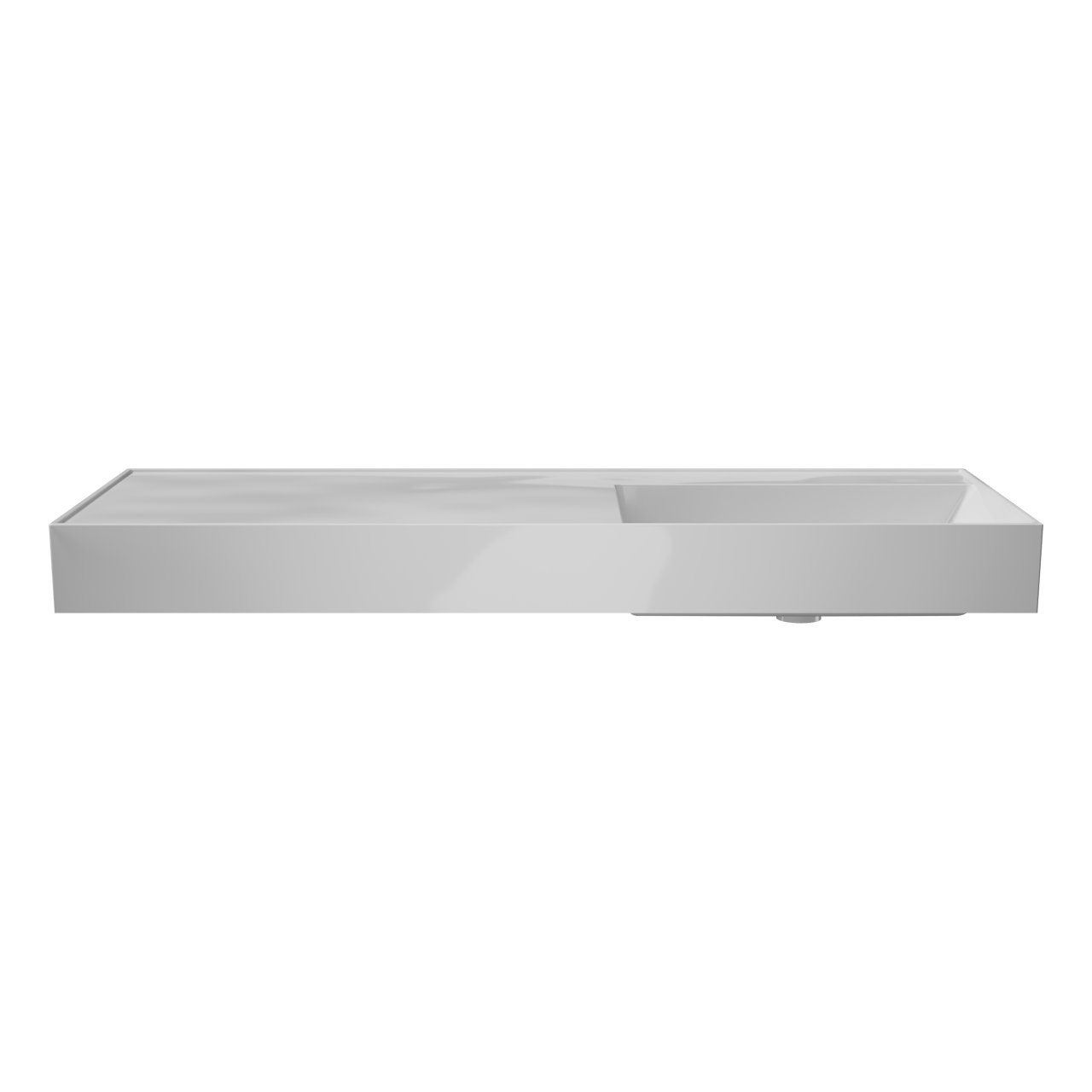 Balmani Argila asymmetrisch rechtse wastafel composietmarmer Glanzend Wit 120 x 46 cm