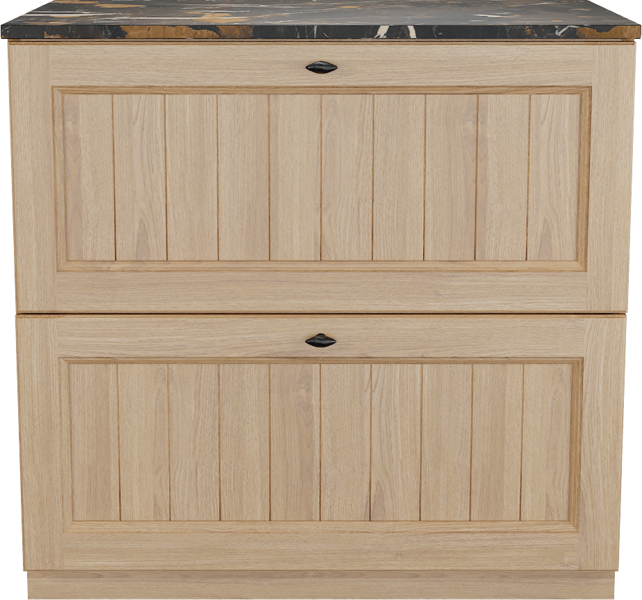 Balmani Lemon meuble salle de bains à poser 90 x 55 cm, placage chêne naturel avec Stretto tablette simple en portoro gold