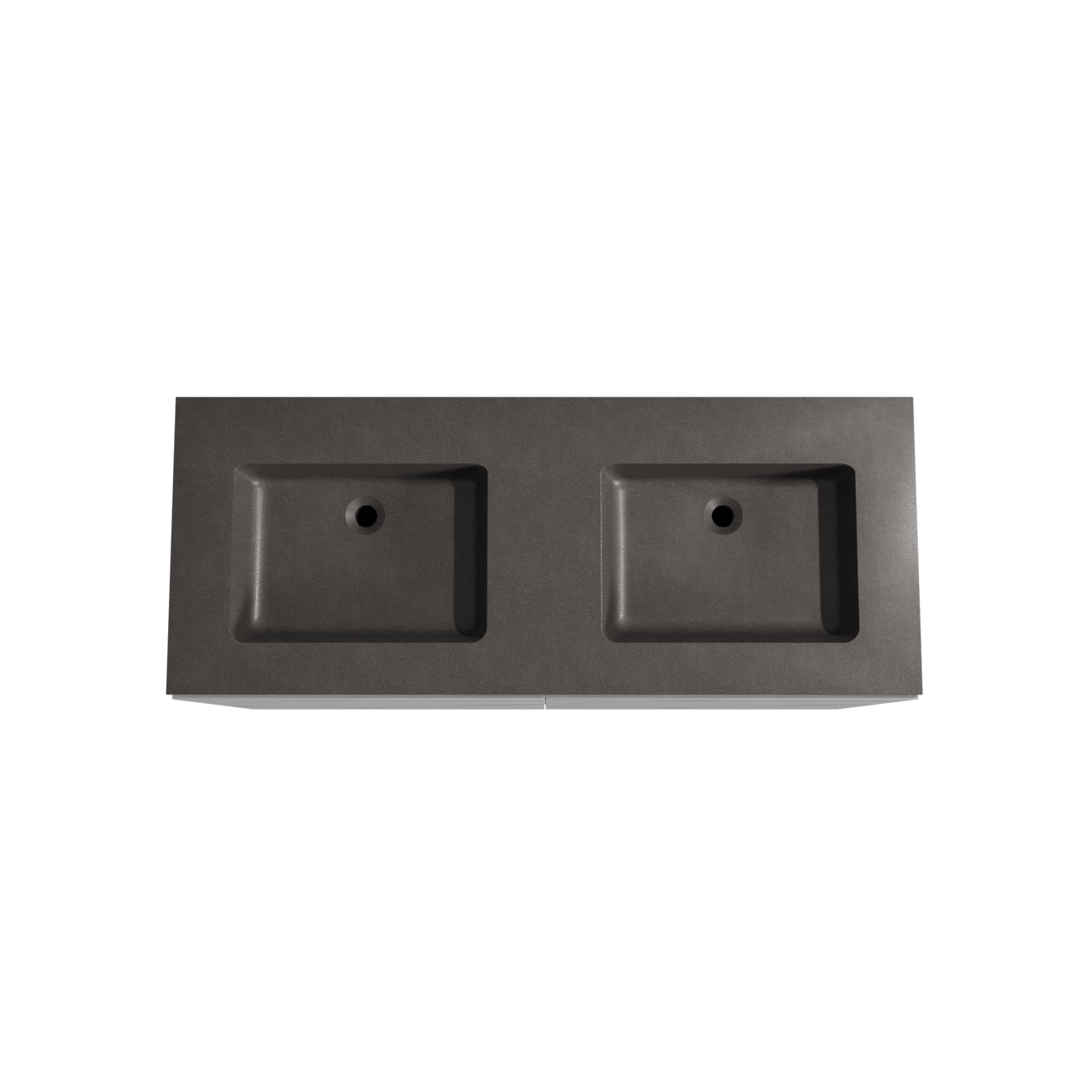 Storke Edge meuble salle de bains à poser 130 x 52 cm béton gris foncé avec Scuro double vasque en quartz noir mat
