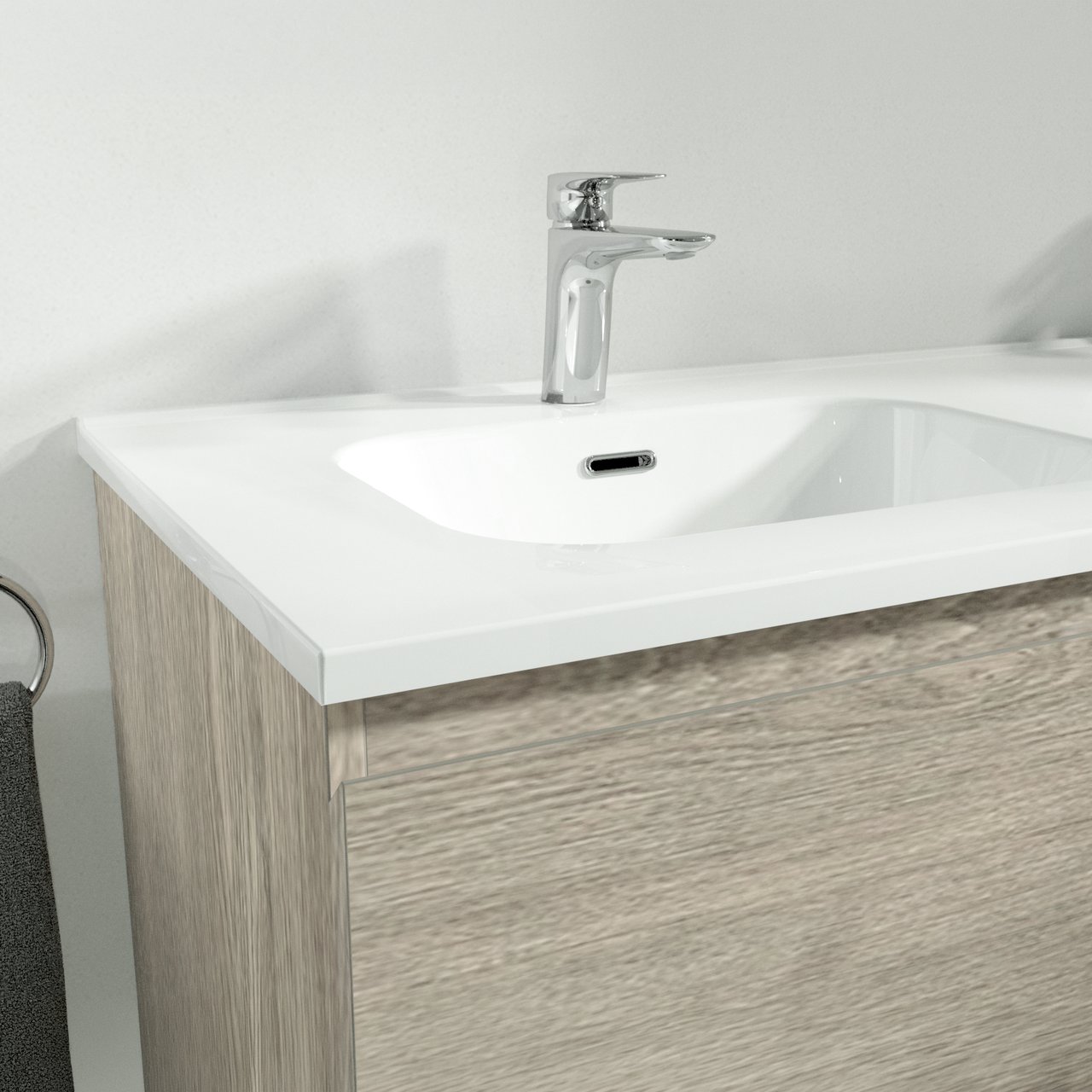 Linie Baro vasque simple porcelaine Blanc Brillant 100 x 46 cm