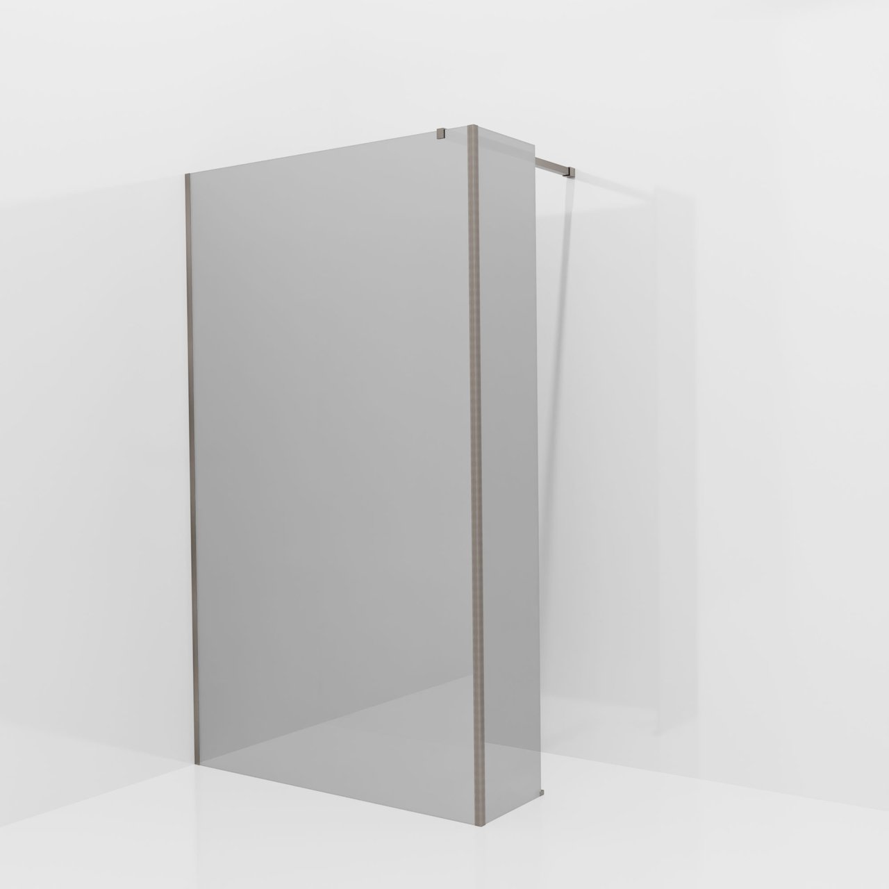 Balmani Modular douche à l'italienne avec paroi latérale fixe: 120 x 200 cm, Miroir Reflex, Profil Brushed GunMetal