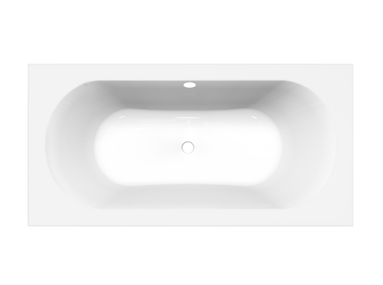 Luca Varess Rosala 2-Personen-Einbaubadewanne: 180 x 90 cm, Acryl, Weiß Glänzend