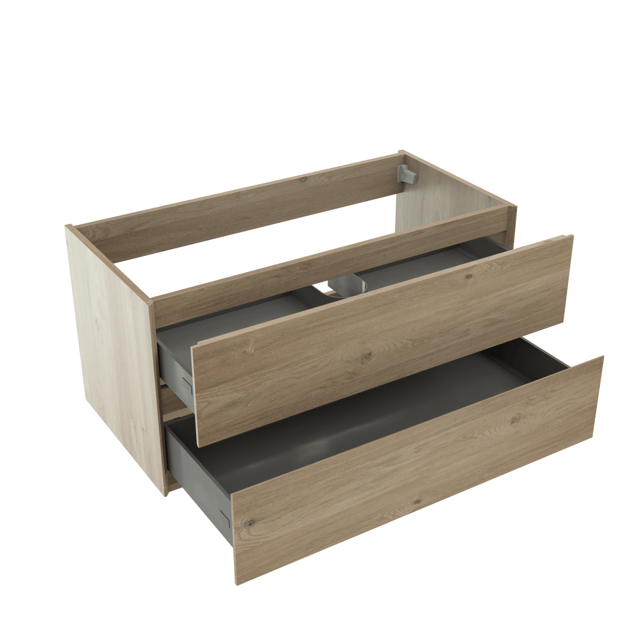 Storke Edge zwevende wastafelonderkast 105 x 52 cm ruwe eik 2 lades