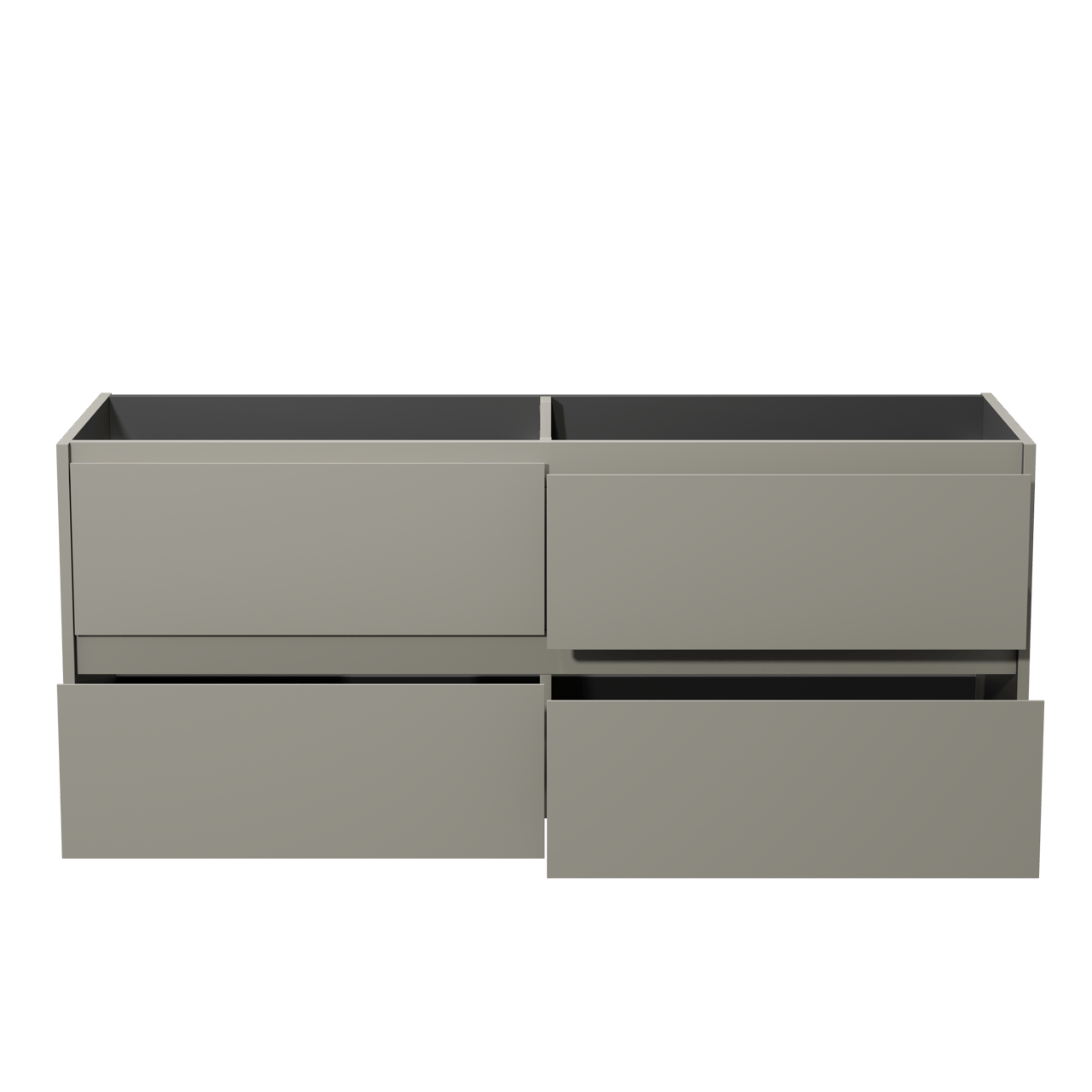 Storke Seda meuble sous-lavabo suspendu 150 x 52 cm soie grise 4 tiroirs