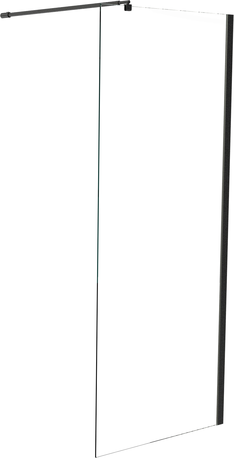 Linie Walk-In inloopdouche 140 x 200 cm helder glas met matte strook glanzend chroom profiel