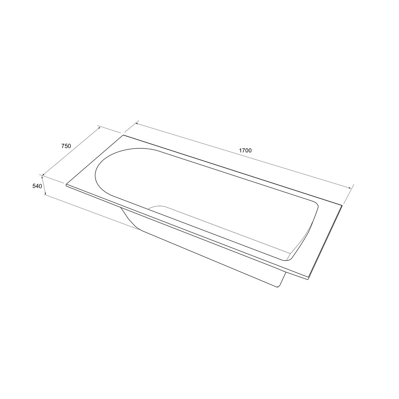 Balmani Rallanta 1-Personen-Einbaubadewanne: 170 x 75 cm, Solid Surface, Weiß matt
