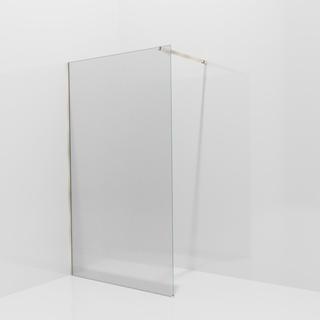 Balmani Modular Walk-In Dusche: 120 x 200 cm, Ribs, inklusive Coating, Profil Brushed Champagne Gold