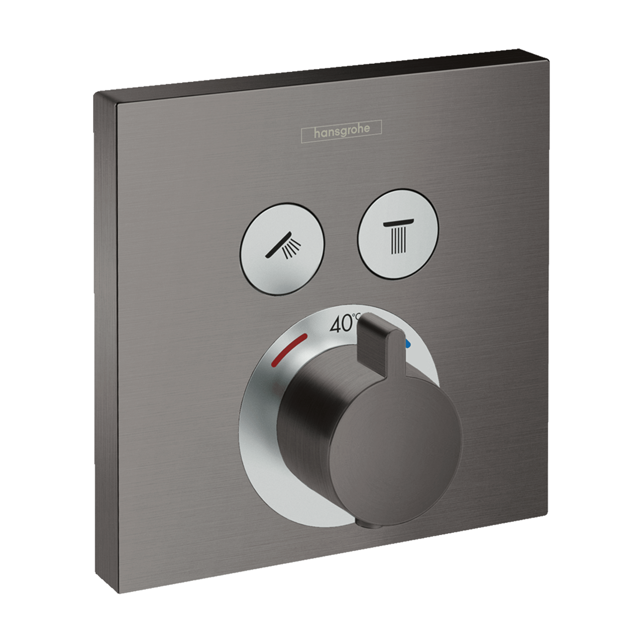 Hansgrohe Showerselect S Thermostat-Duscharmatur: Unterputz, für 2 Verbraucher, Brushed Black Chrome