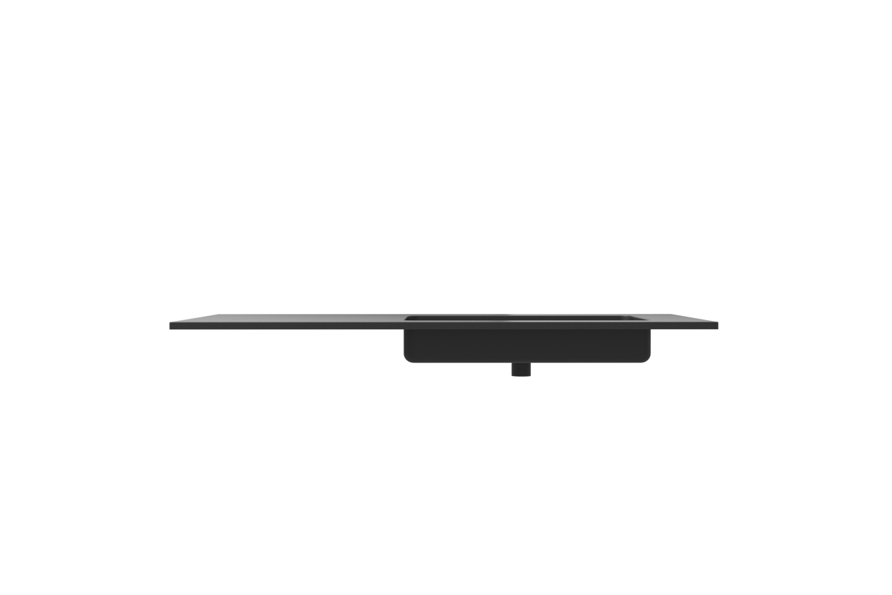 Storke Scuro asymmetrisch rechtse wastafel mat kwarts 110 x 52 cm combinatie kast 35 cm