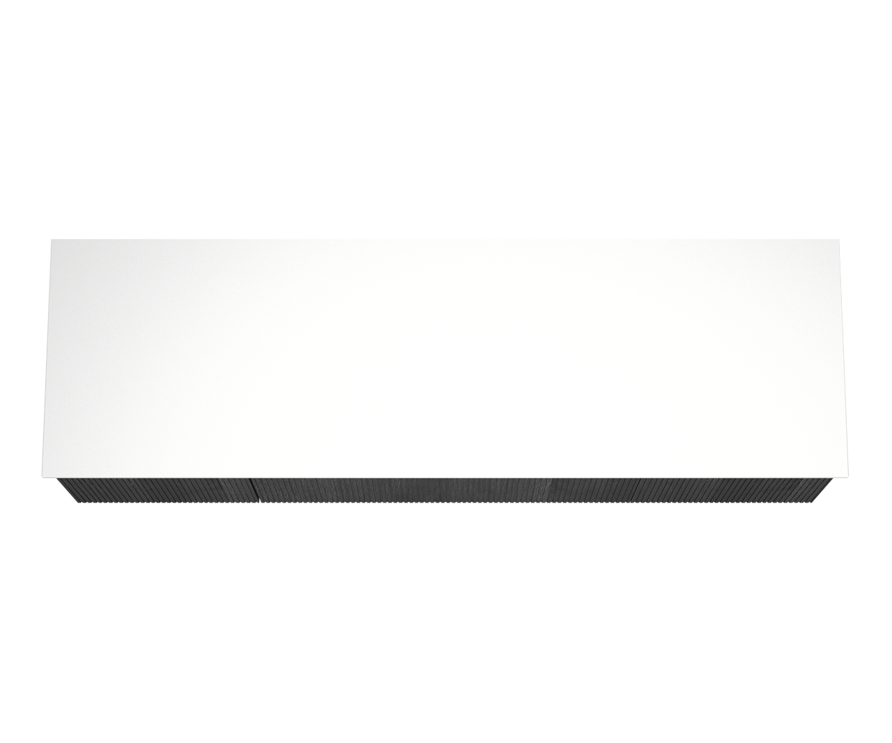Balmani Forma meuble salle de bains suspendu 180 x 55 cm chêne noir avec Stretto tablette simple ou double en solid surface blanc mat, Nervure droite symétrique verticale