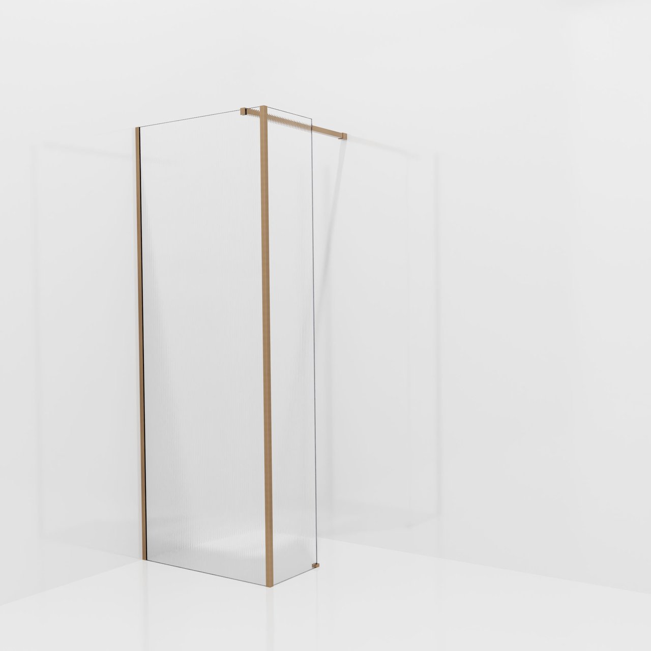 Balmani Modular Walk-In Dusche mit fester Seitenwand: 80 x 200 cm, Ribs, inklusive Coating, Profil Brushed Rosegold