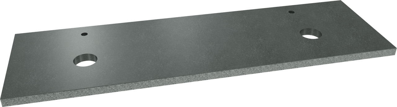 Balmani Rock tablette double pour trois meubles sous-lavabo granite aiguisé 180 x 55 cm