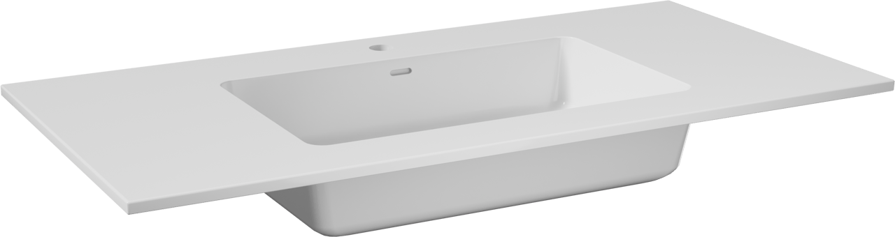 Storke Bilia enkele wastafel glanzend composiet marmer 105 x 52 cm