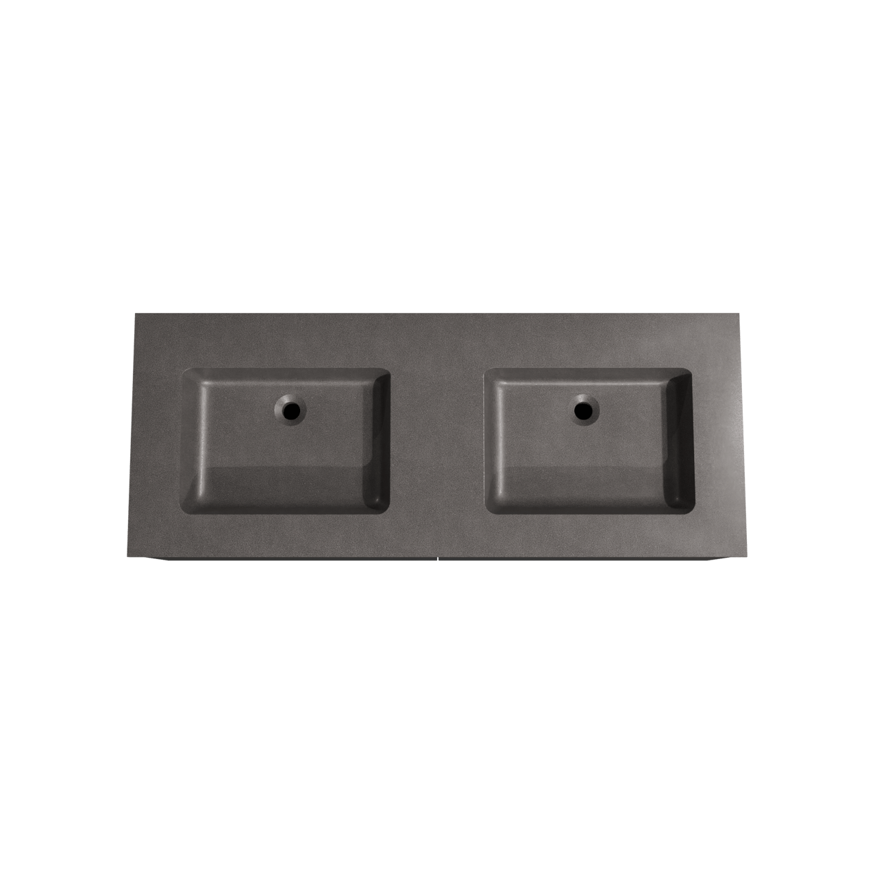 Storke Edge zwevend badkamermeubel 130 x 52 cm mat zwart met Scuro dubbele wastafel in kwarts mat zwart