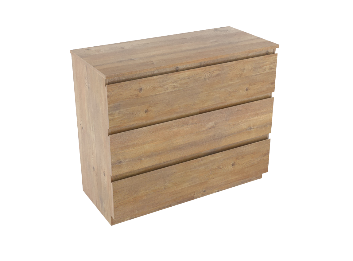 Linie Lado freistehendes Möbelstück Set: 100 x 46 cm, Naturbelassene Eiche, mit Lado Einzel- oder Doppel Waschtischplatte, Melamin Naturbelassene Eiche
