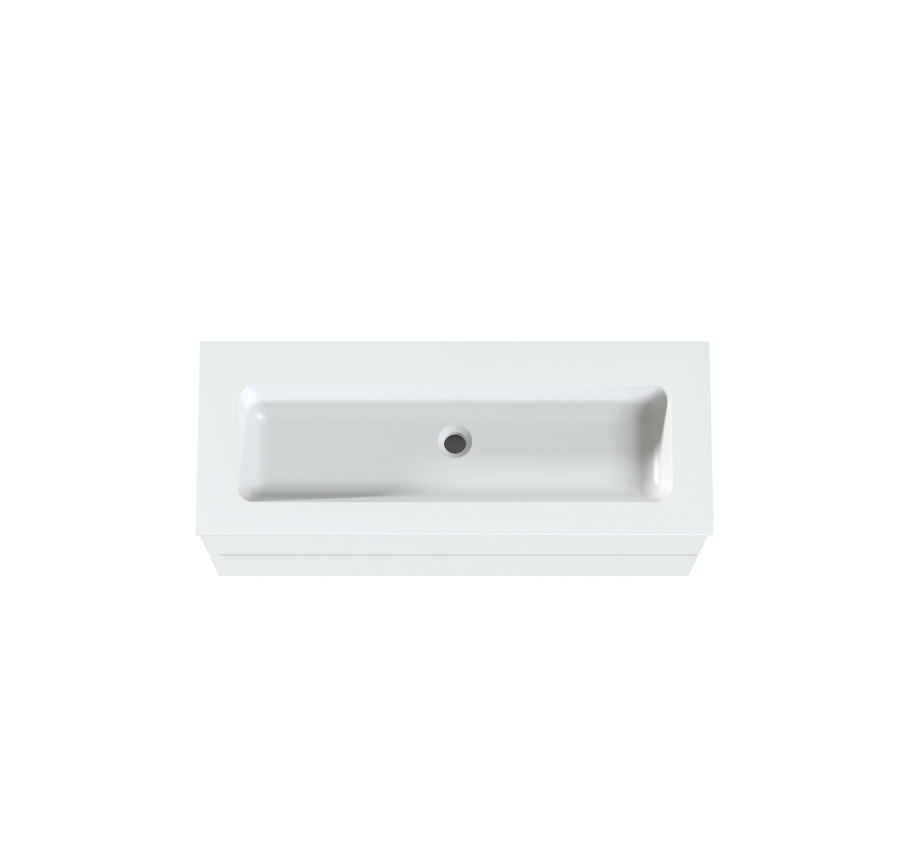 Storke Edge zwevend badkamermeubel 100 x 40 cm mat wit met Mata enkele wastafel voor 2 kraangaten in solid surface mat wit