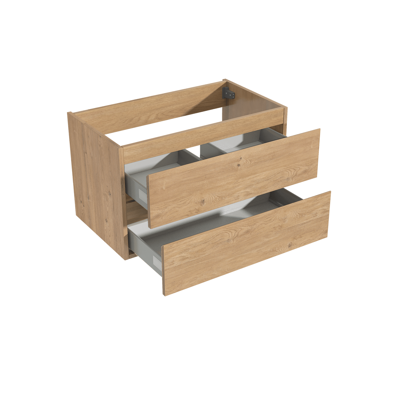 Storke Delta zwevend wastafelonderkast 80 x 48 cm naturel eiken 2 lades