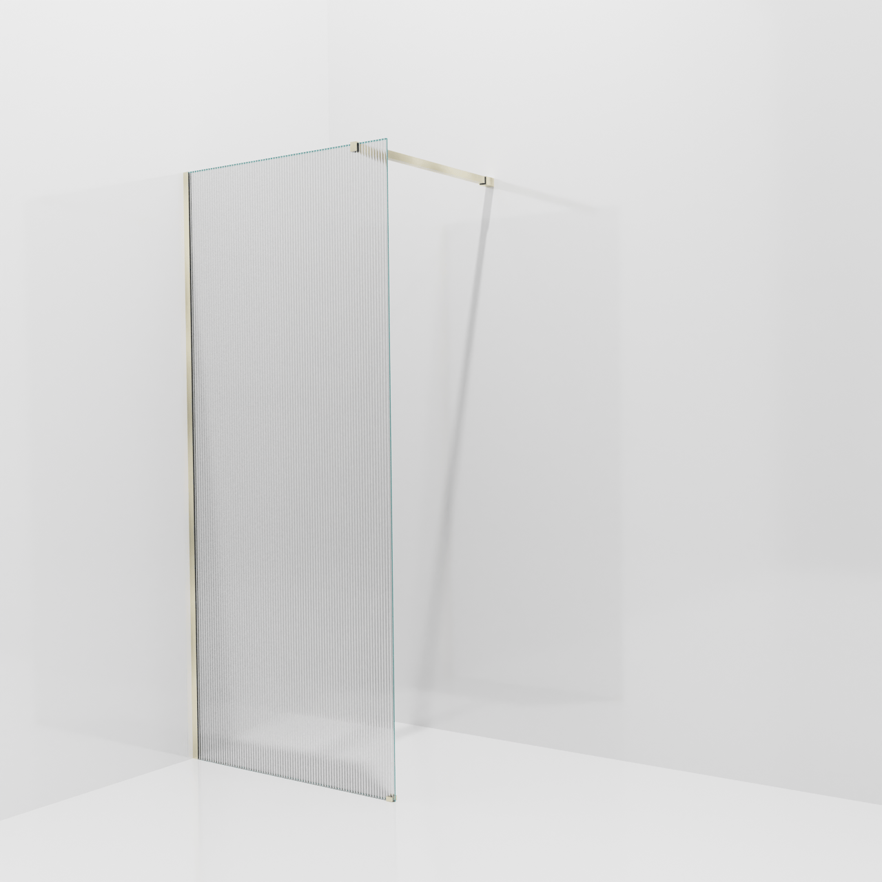 Balmani Modular Walk-In Dusche: 90 x 200 cm, Ribs, inklusive Coating, Profil Brushed Champagne Gold